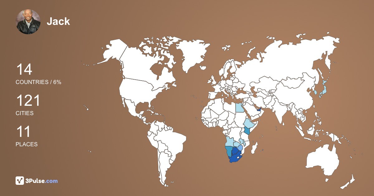 Jack Mutua's Travel Map Image