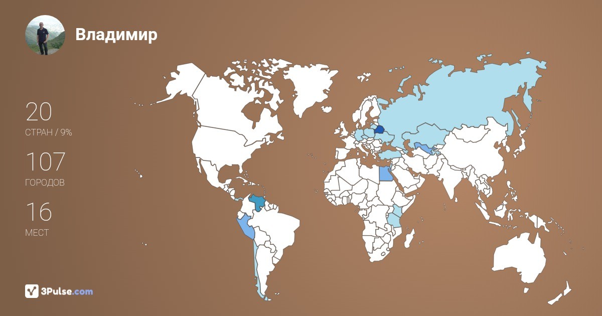 Владимир Астапов's Travel Map Image
