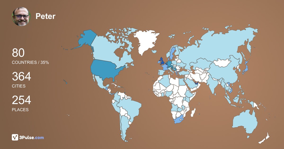 Peter Kasic's Travel Map Image