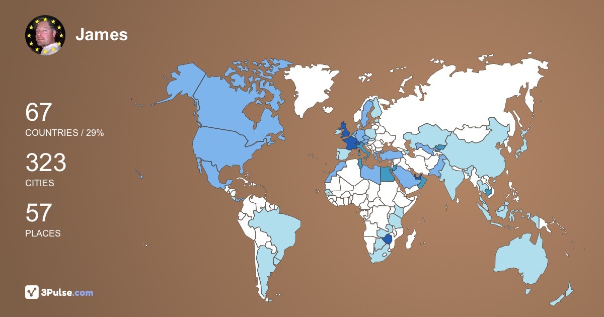 James Wood's Travel Map Image