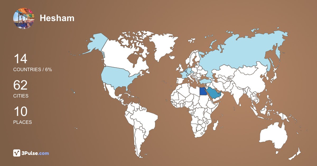Hesham Salem's Travel Map Image