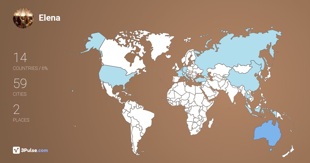 Elena Rugless's Travel Map Image