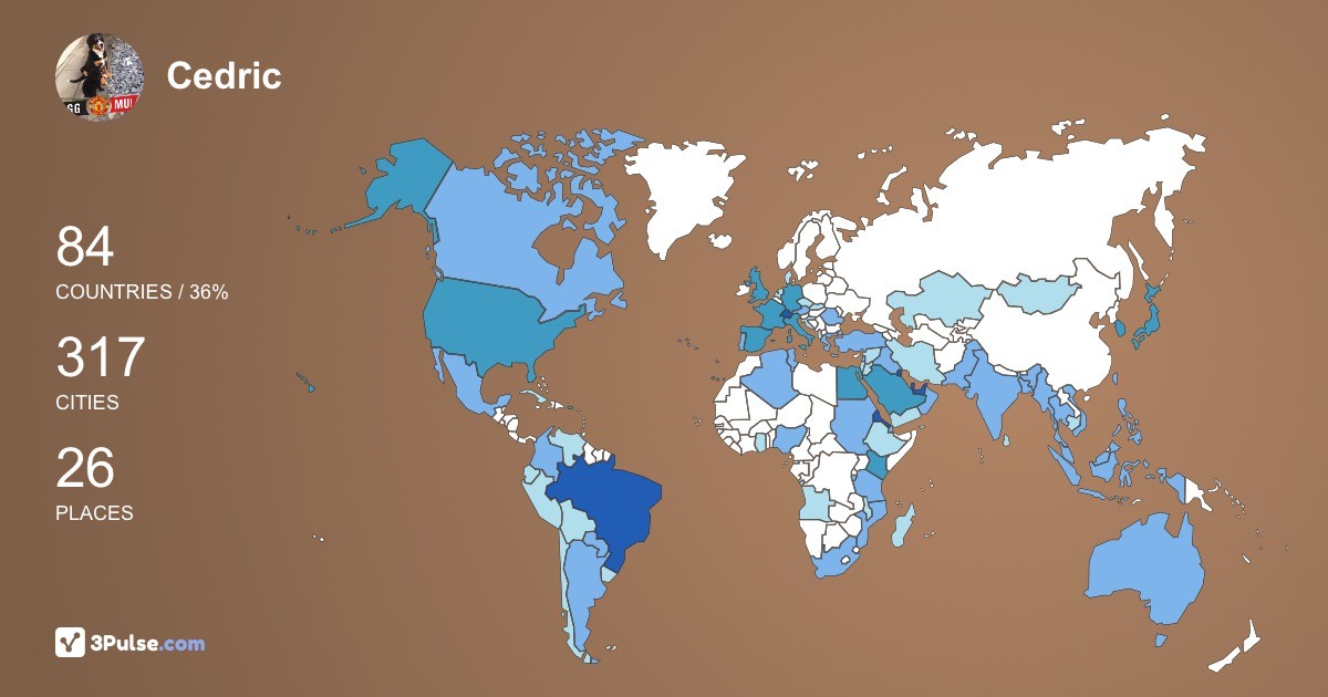 Cedric Muller's Travel Map Image