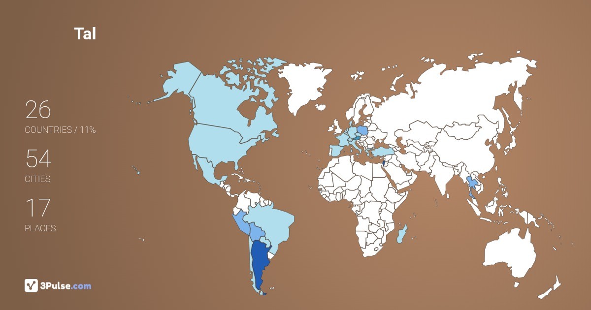 Tal Gilor's Travel Map Image