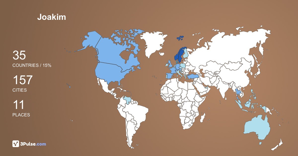 Joakim Hahne's Travel Map Image