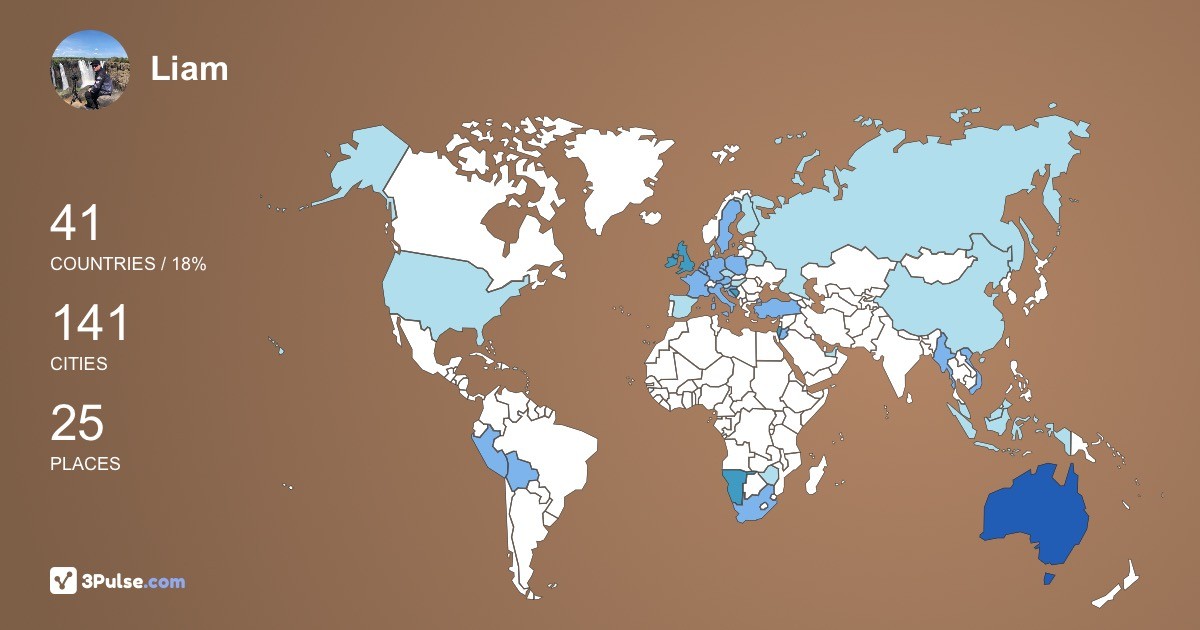 Изображение Карты путешествий Liam Phillips