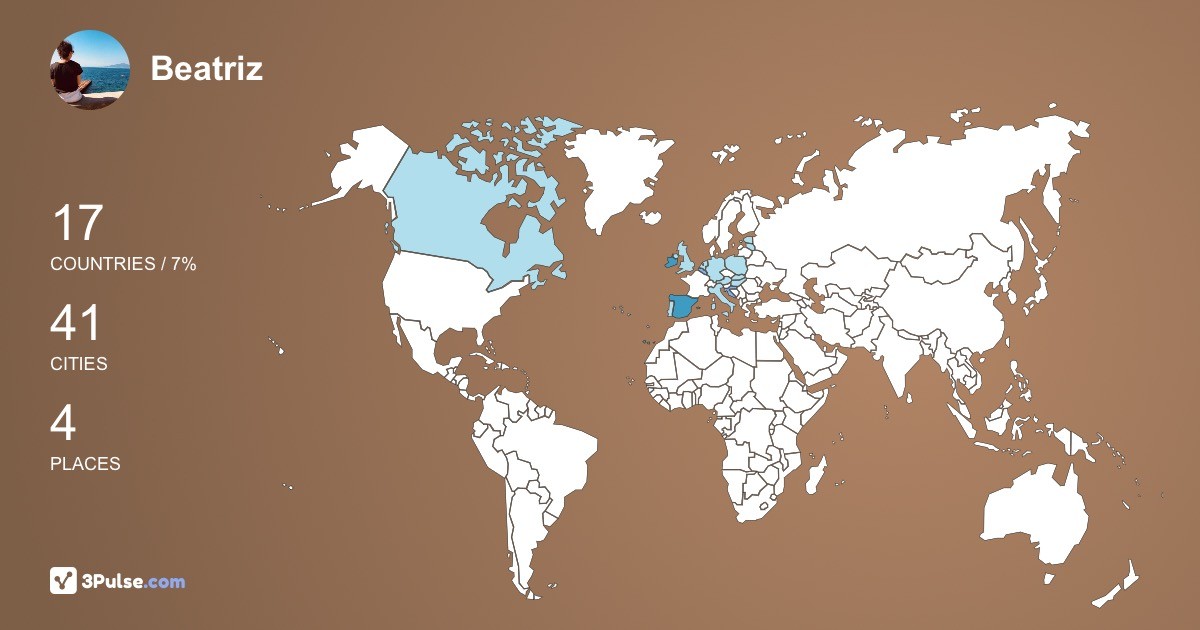 Beatriz Ortega-Bazn's Travel Map Image