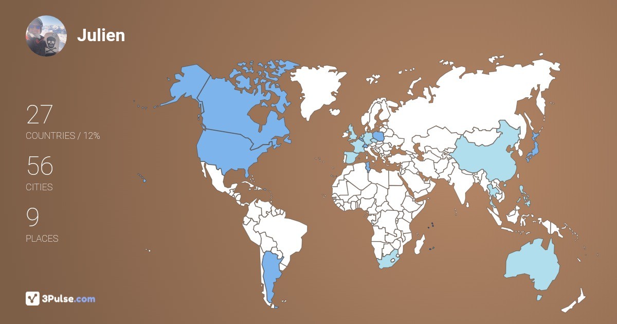 Julien Lemaitre's Travel Map Image