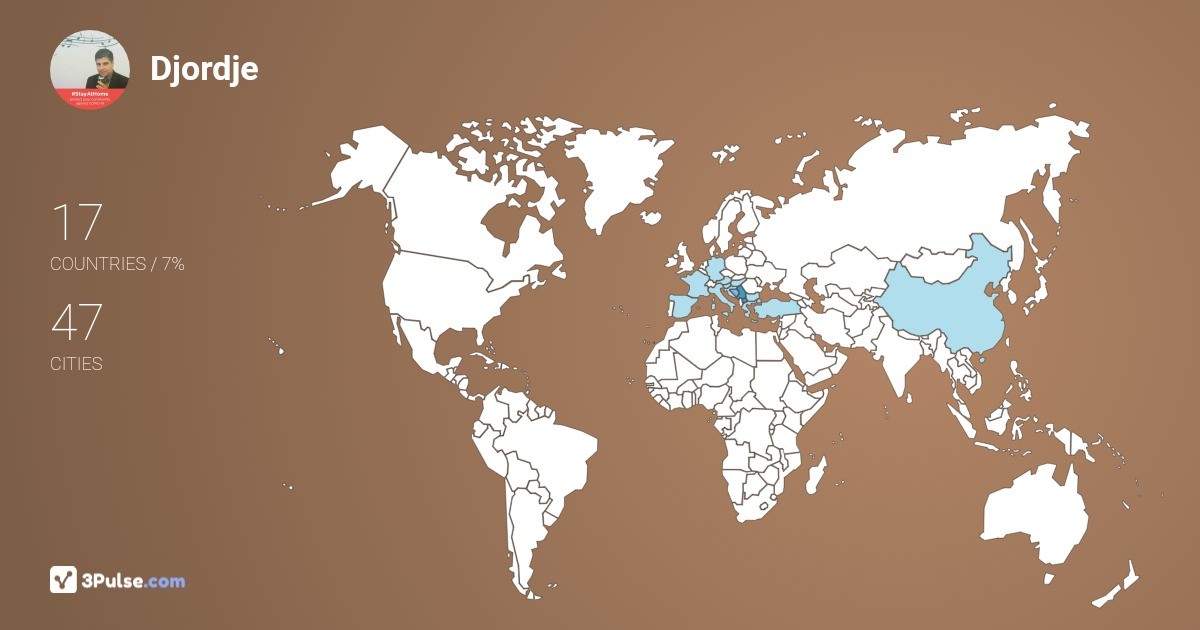 Djordje Brankovic's Travel Map Image