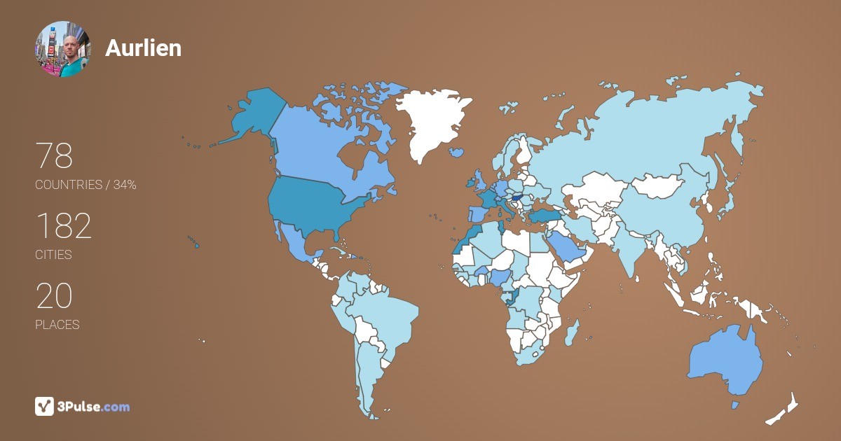 Aurlien Delestre's Travel Map Image