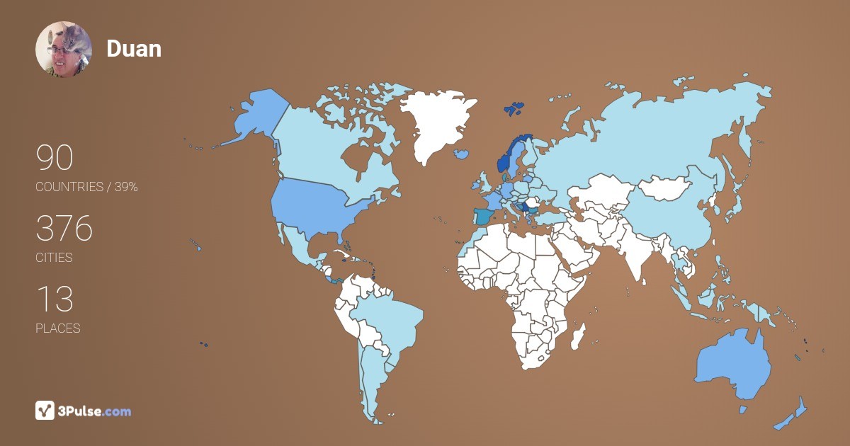 Duan Jeremi's Travel Map Image