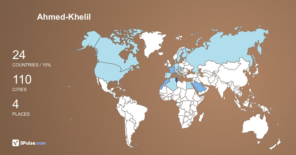 Ahmed-Khelil Gordah's Travel Map Image