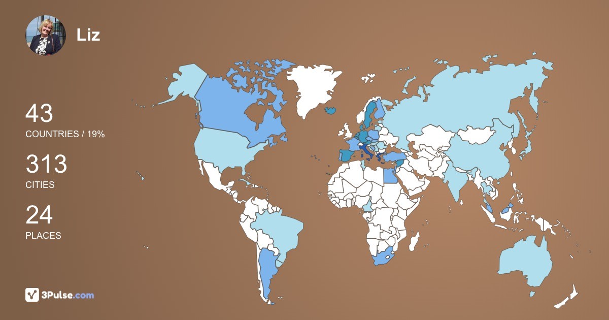 Liz Mestheneos's Travel Map Image