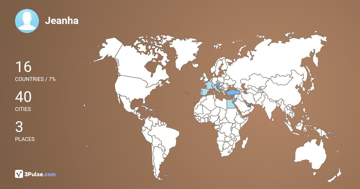 Jeanha's Travel Map Image