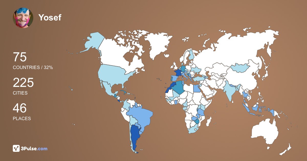 Yosef El-Zorro's Travel Map Image
