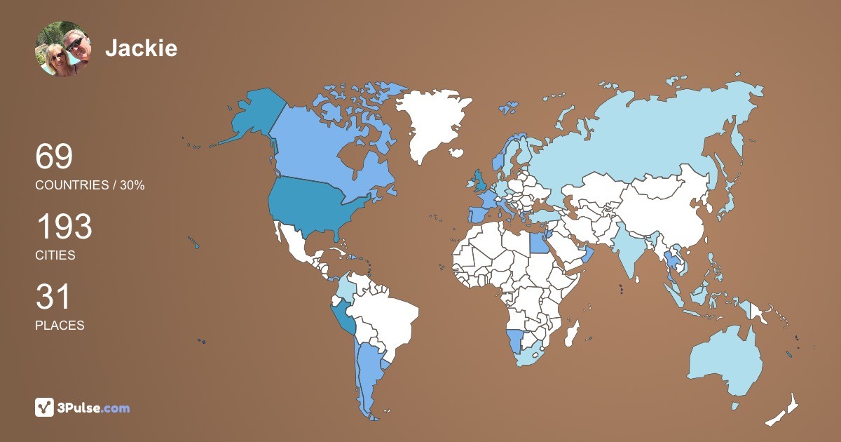 Jackie Lloyd's Travel Map Image