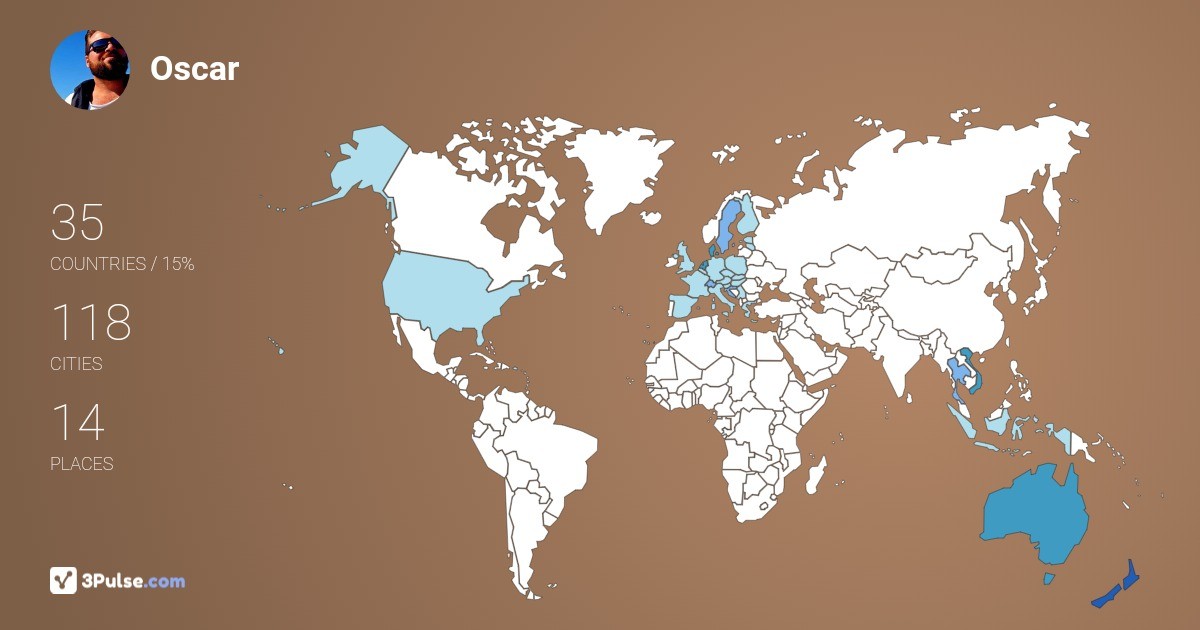 Oscar Forsn's Travel Map Image