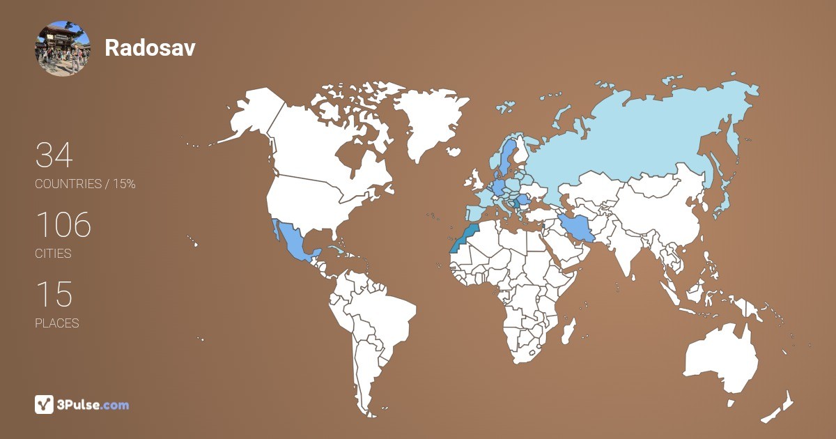 Radosav Tucovi's Travel Map Image