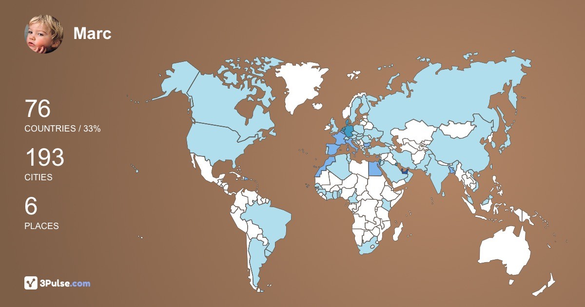 Marc Gijsbrechts's Travel Map Image