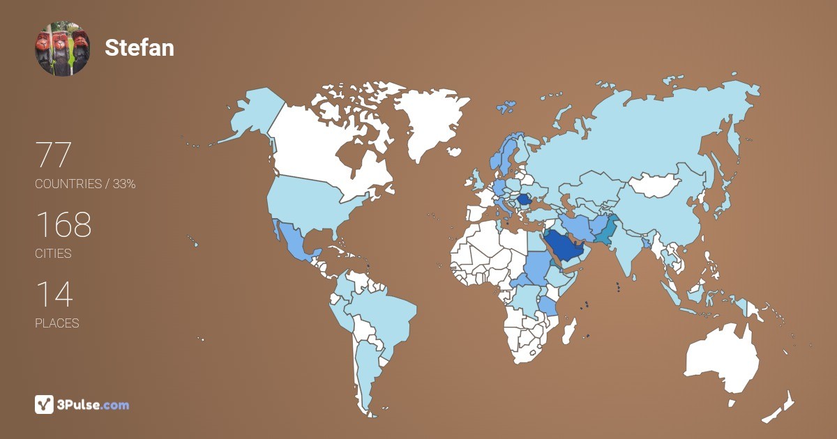 Stefan Dusa's Travel Map Image