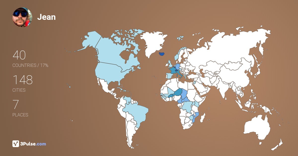 Jean Dubois's Travel Map Image