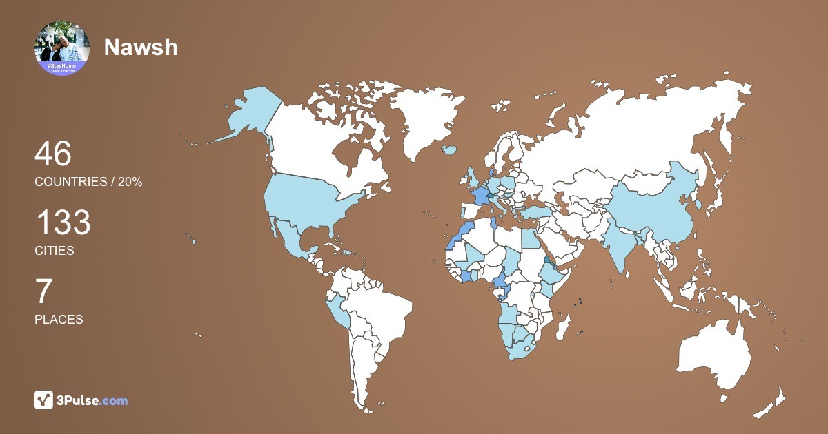 Nawsh Ela's Travel Map Image