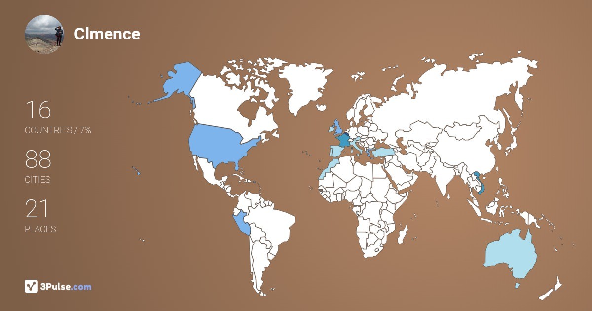Clmence Dfr's Travel Map Image