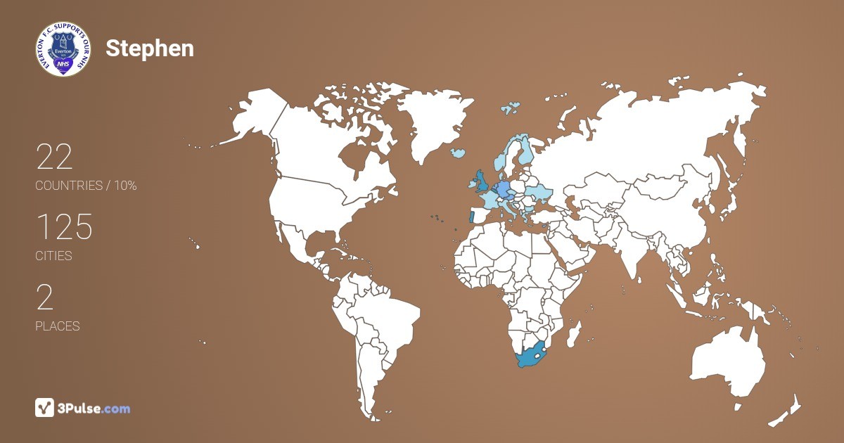 Stephen Haslam's Travel Map Image