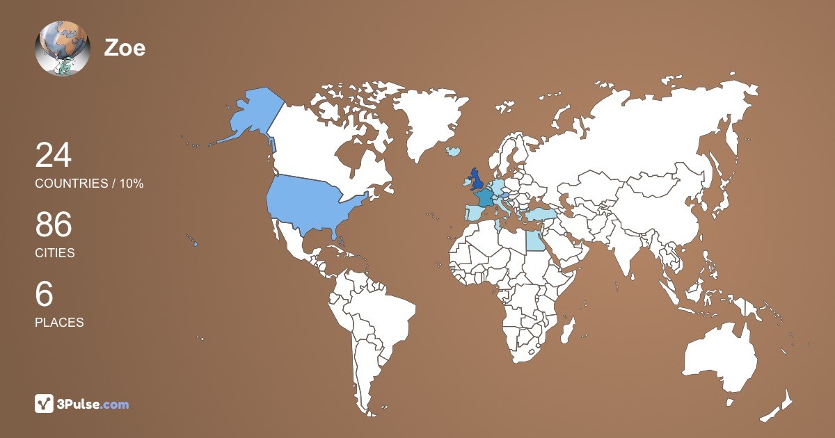 Zoe Delaney's Travel Map Image