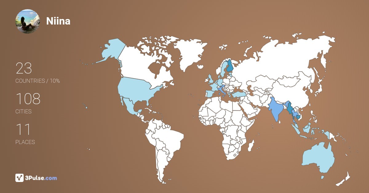 Niina Vallinaho's Travel Map Image