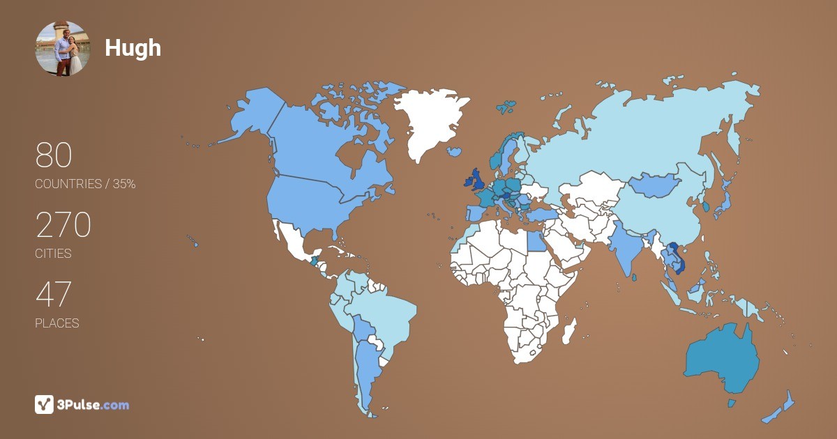 Hugh McMillan's Travel Map Image
