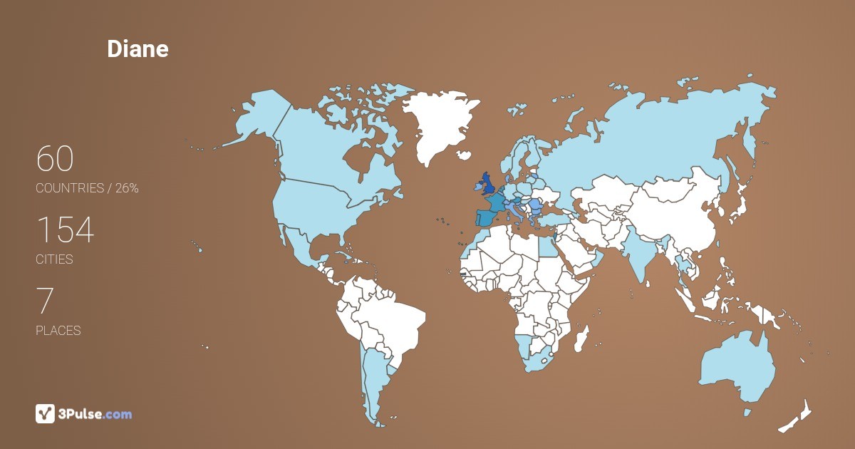Diane Dodd's Travel Map Image