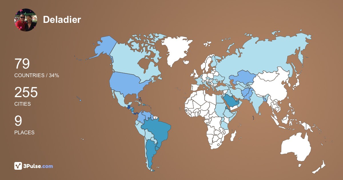 Deladier Prieto's Travel Map Image