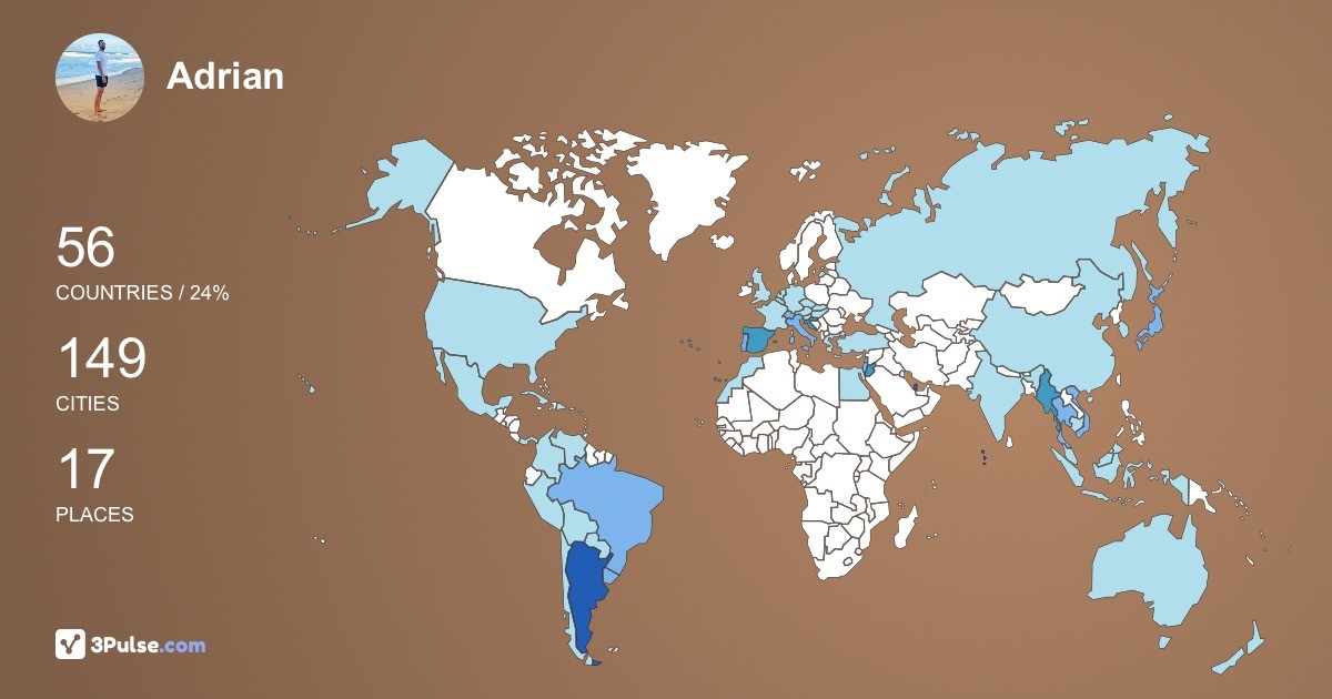 Adrian Lema's Travel Map Image