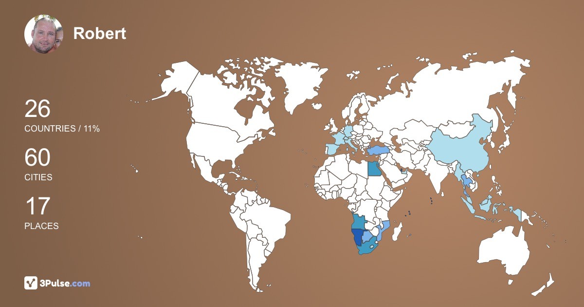 Robert Van-Wyk's Travel Map Image