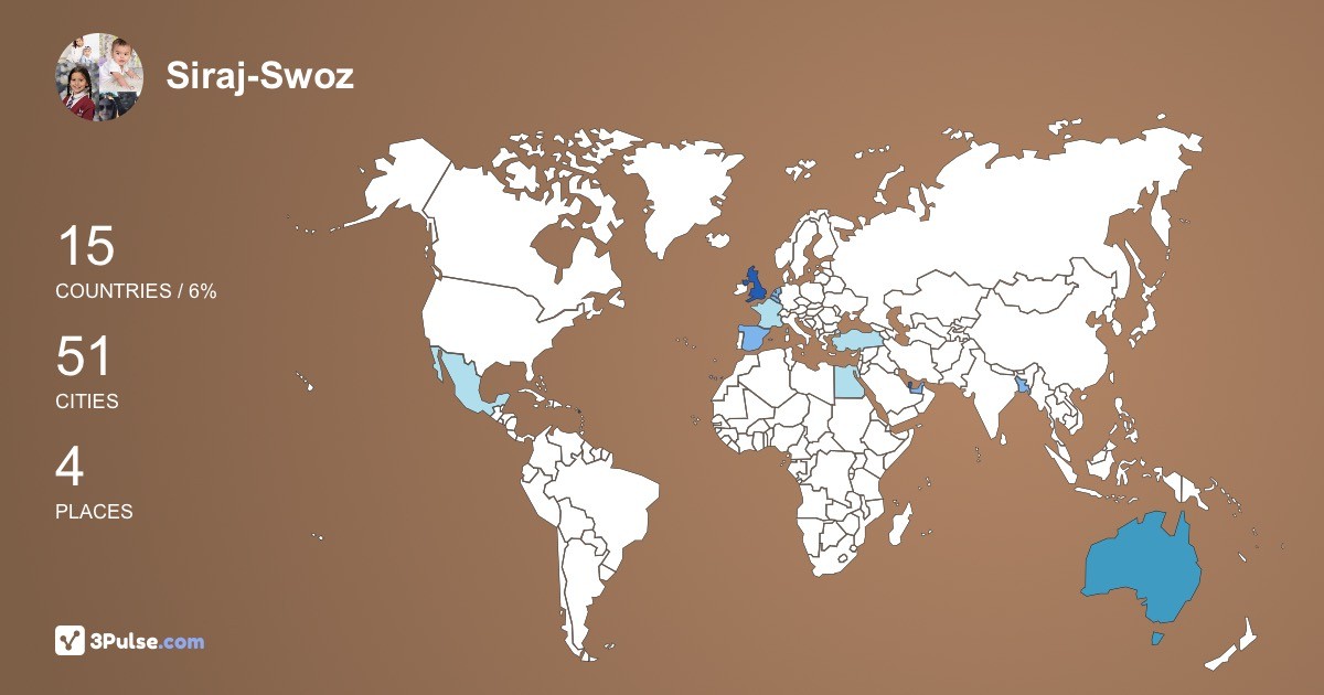 Siraj-Swoz Chowdhury's Travel Map Image
