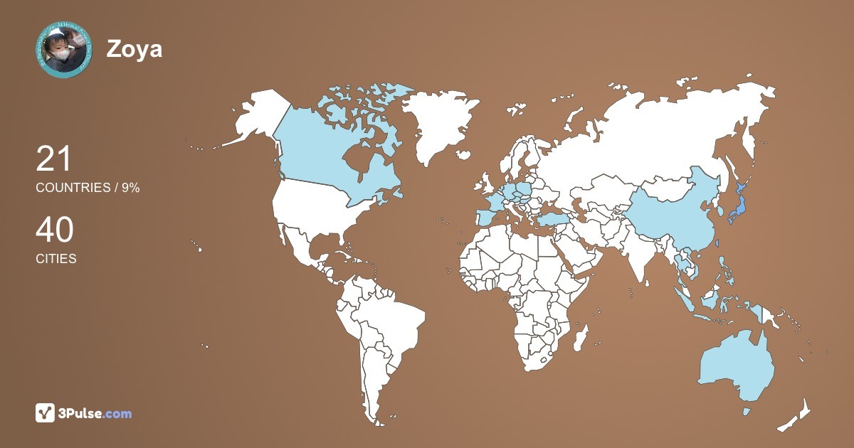 Zoya Frijadmaz's Travel Map Image