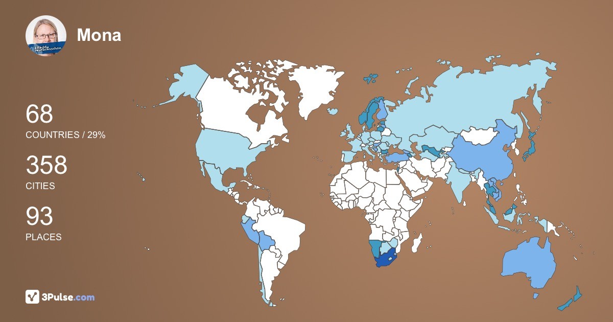 Mona Haglund's Travel Map Image