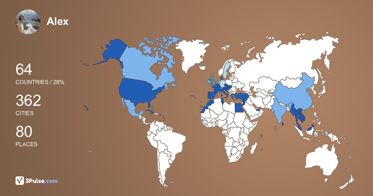 Alex Wonderland's Travel Map Image