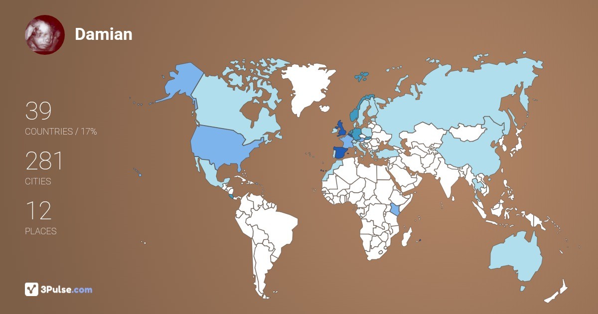 Damian Pons's Travel Map Image