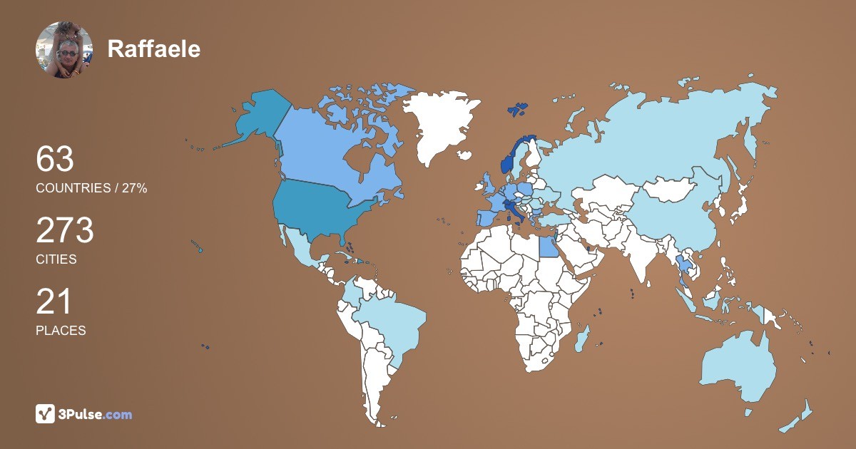 Raffaele Spena's Travel Map Image
