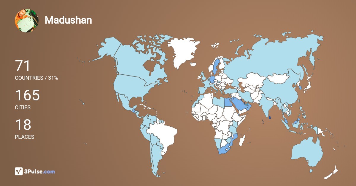 Madushan Kasunpriya's Travel Map Image