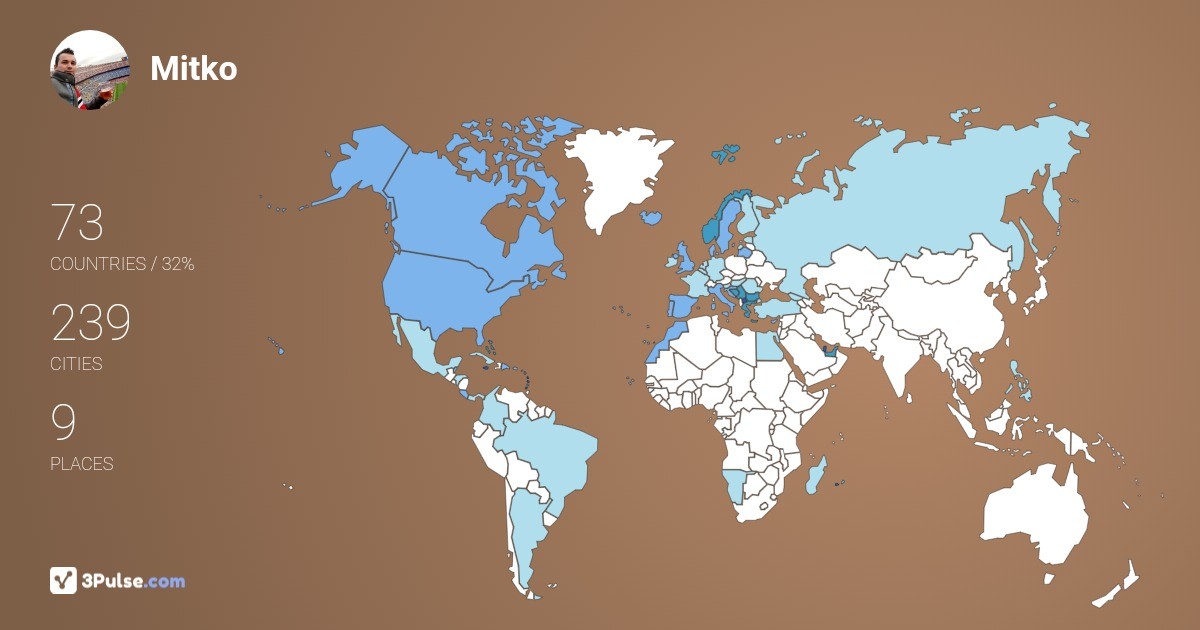 Mitko Gochev's Travel Map Image