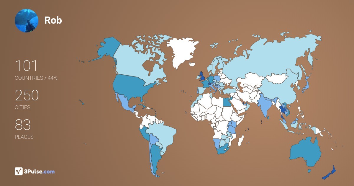 Rob Pendleton's Travel Map Image