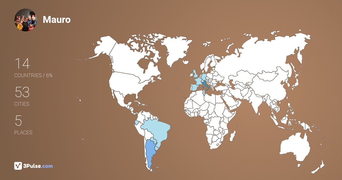 Mauro Iorio's Travel Map Image