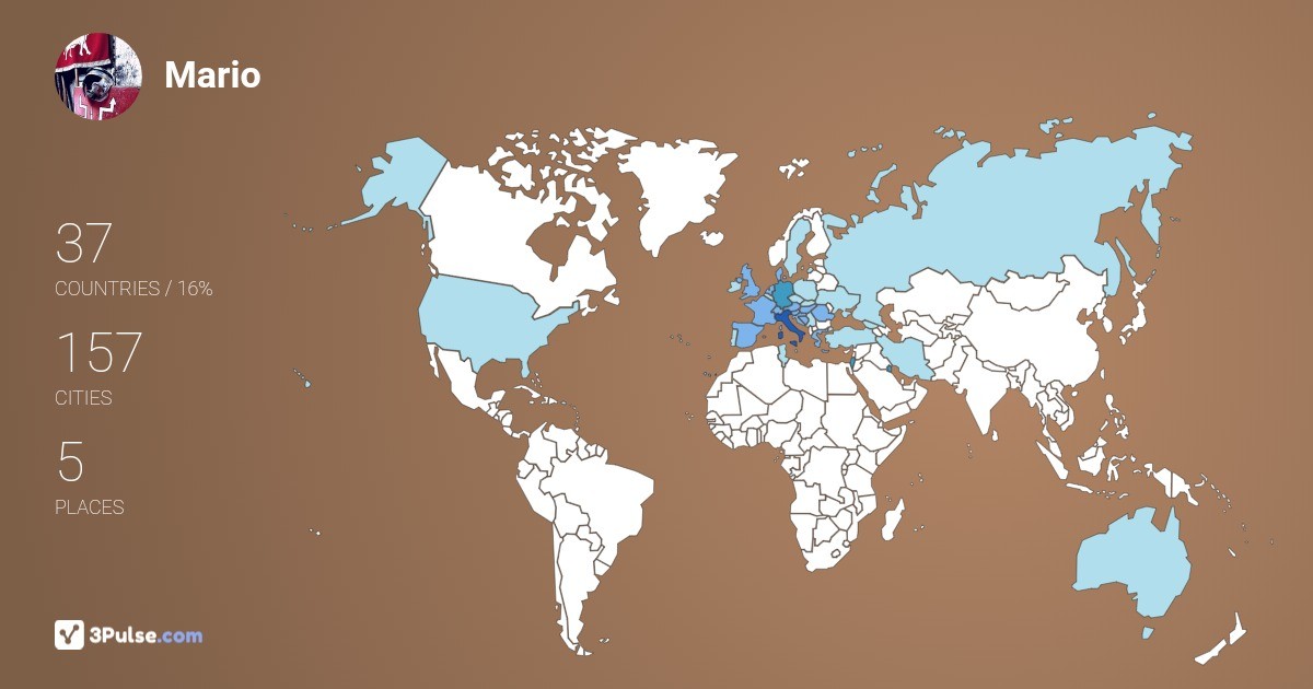 Mario Dalli's Travel Map Image