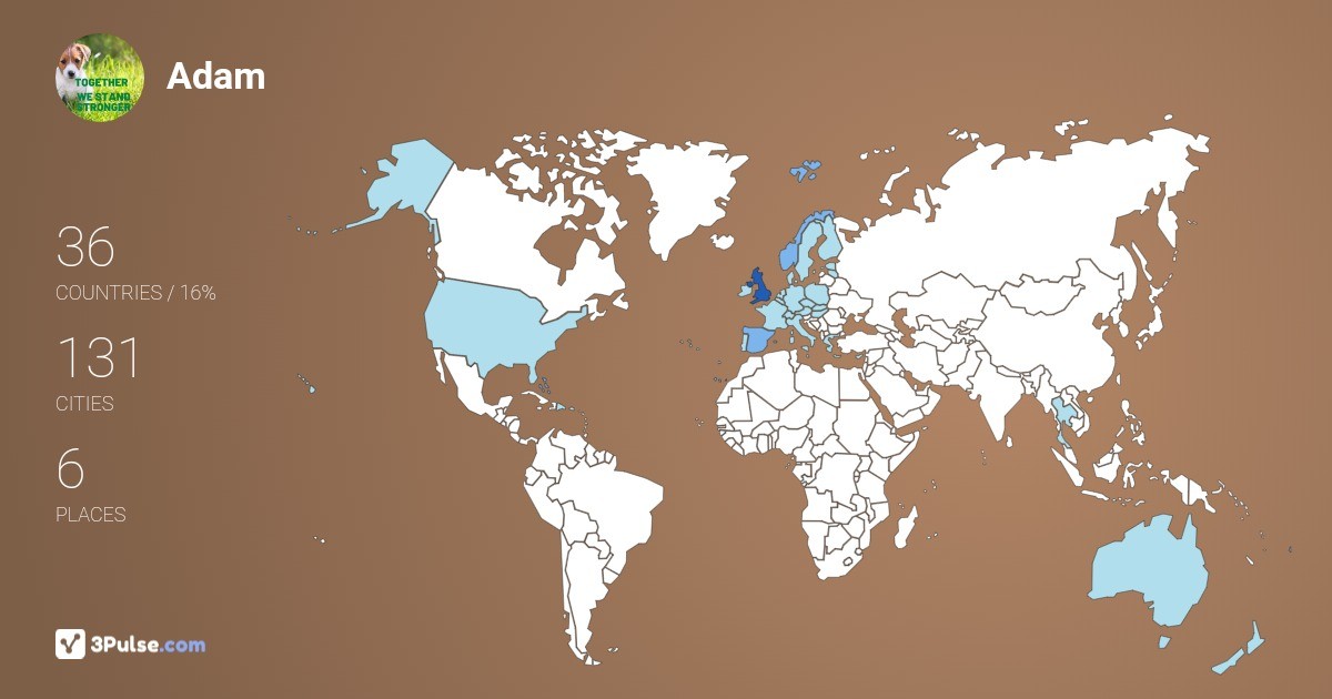 Adam McCalden's Travel Map Image