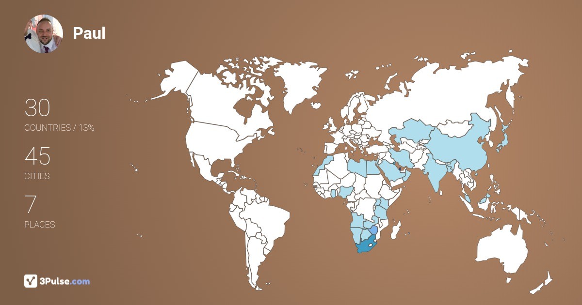 Изображение Карты путешествий Paul Kavanagh