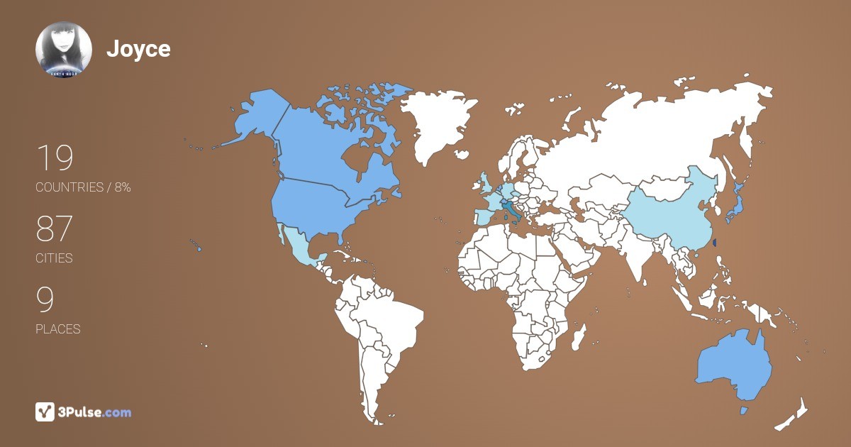 Изображение Карты путешествий Joyce Hsu