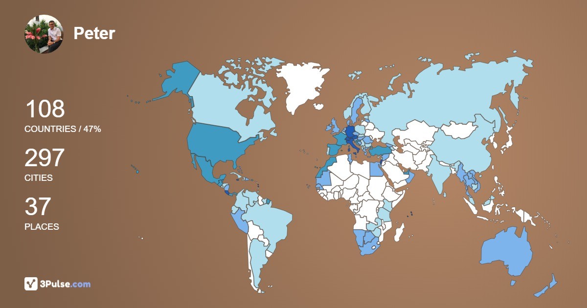 Peter Wiedenmann's Travel Map Image